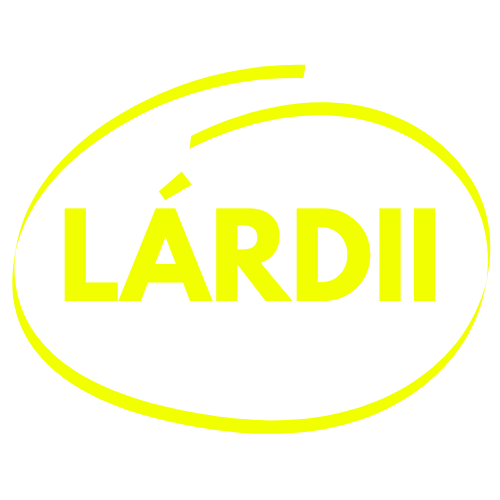 logo marca da empresa de internet lárdii, o logo é um nome com uma fonte normal em cor amarelo e com 2 "i" no final